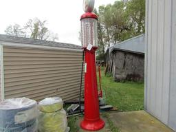 Restored Visible Gas Pump with Deep Rock Super Gasoline Globe, Pump is Beli