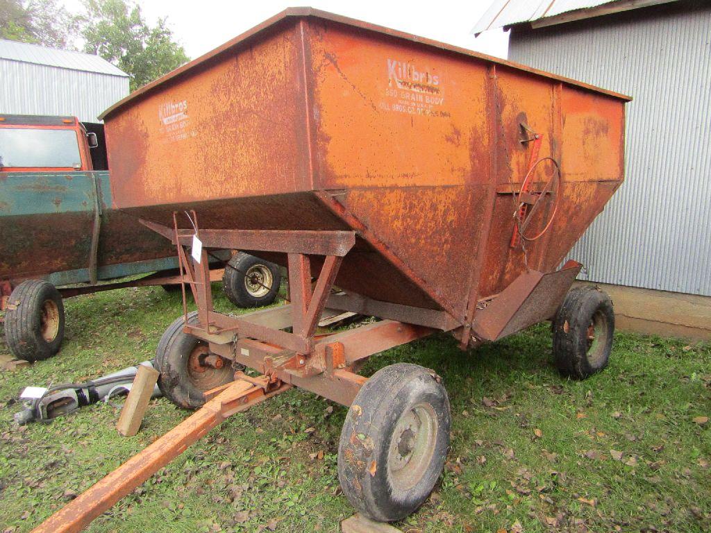 Kilbros Model 350 Gravity Box on MN 7 Ton Four Wheel Wagon