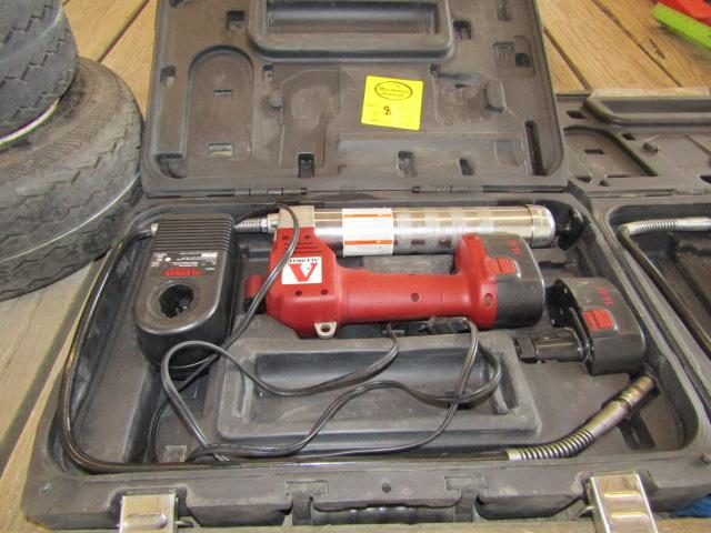 251. (2) Alemite Cordless Grease Guns with Cases, One Needs Charger, Sales Tax Applies