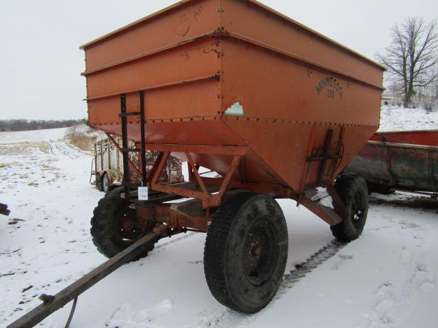 213. MN Model 250 Gravity Box on MN Four Wheel Wagon