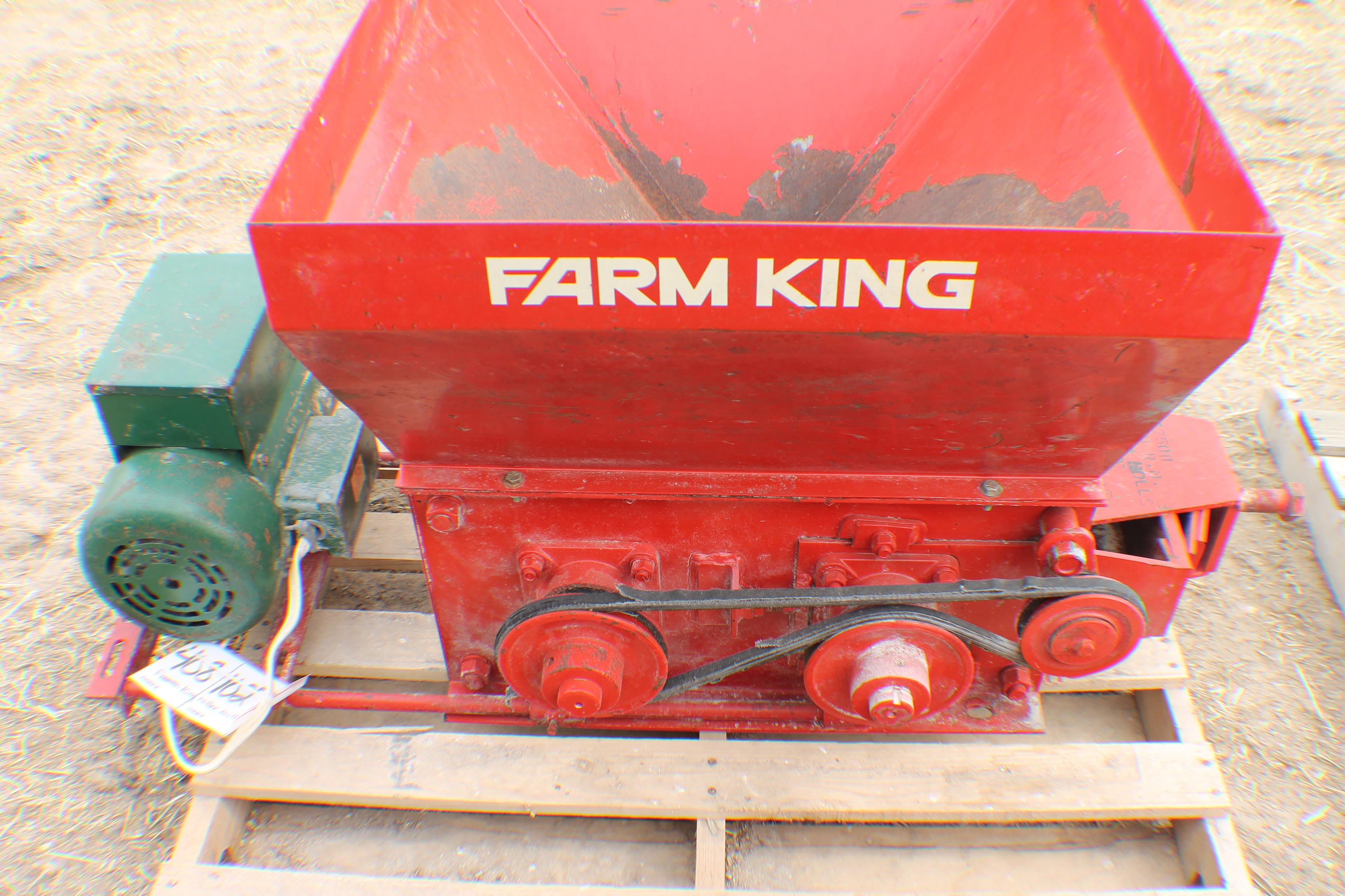 366. 408-1027, Farm King 5 H.P. 220 V, Roller Mill, 500 RPM, Tax / Sign ST3