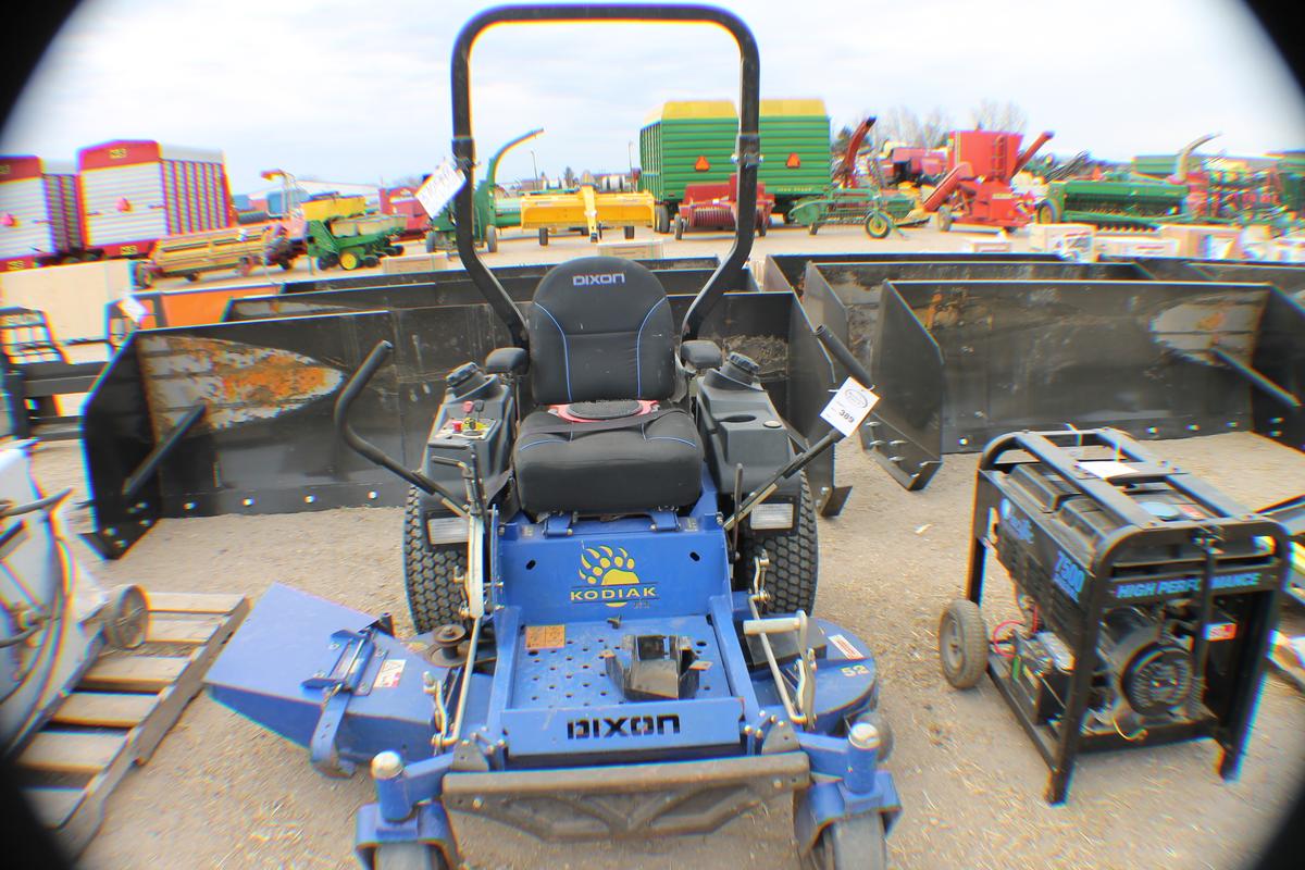 389. 370-948. Dixon Kodiak ZTR Mower, GXV Honda 630 Engine, 52 Inch Deck, R