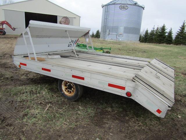 828. Shop Built Aluminum 8.5 FT. X 12 FT. Single Axle ATV or Snowmobile Tra