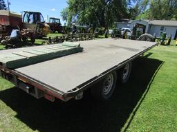 316. 100 Inch X 20 FT. Tandem Axle 5th Wheel Flat Bed Trailer, Steel Bed, T