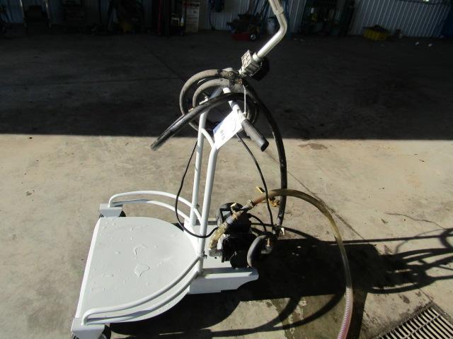 816. Roughneck Electric Digital Meter Oil Dispenser on Rolling Barrel Cart