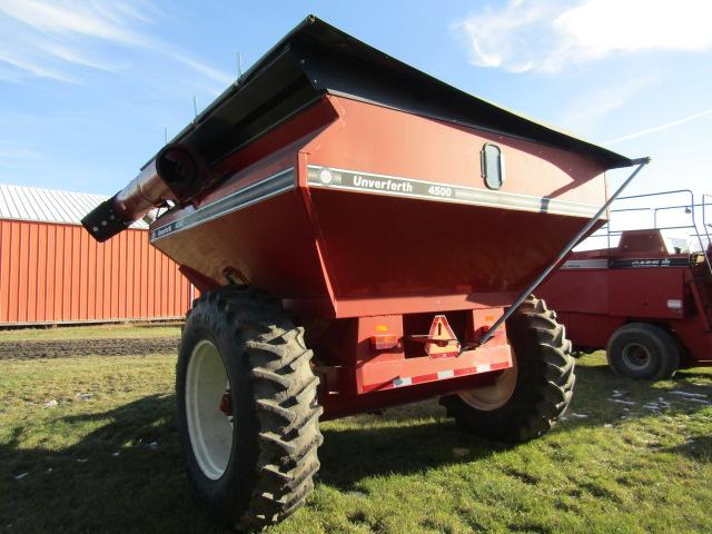 837. Unverferth Model 4500 Grain Cart, 20.8 X 38 Inch Tires, Roll Tarp, New