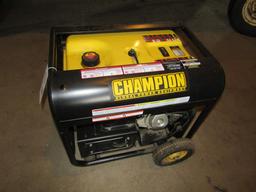 1258. Champion 9500 Watt Gas Powered Generator, Electric Start