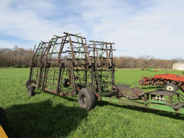 629. Summers 24 FT. Multi-Weeder on Hydraulic Fold Back Cart