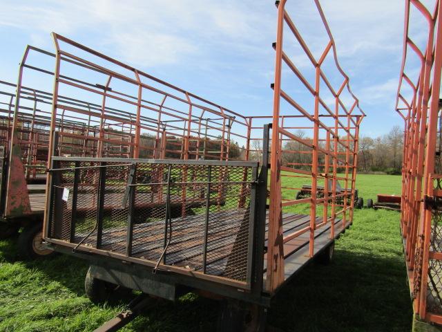 649. 9 X 18 Steel Bale Throw Rack with Steel Floor , Fold Down Front, Side