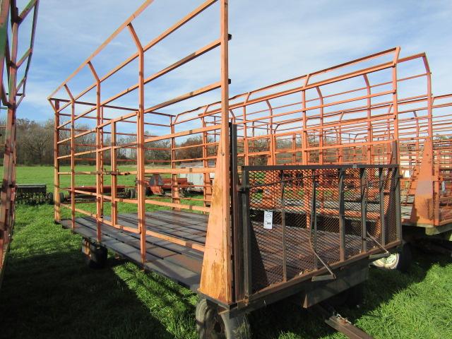 649. 9 X 18 Steel Bale Throw Rack with Steel Floor , Fold Down Front, Side