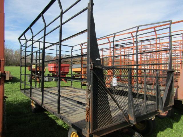 653. Gruetts 9 X 18 Steel Bale Throw Rack, Fold Down Front, Dual Steel Side