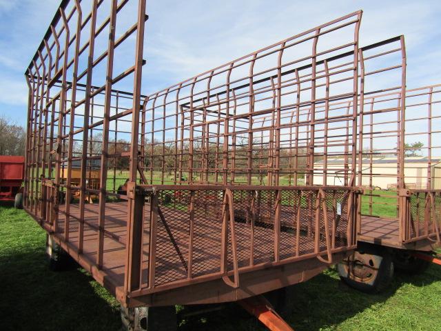 655. HD Steel 9 X 20 FT. Bale Throw Rack, Fold Down Front, Dual Steel Side