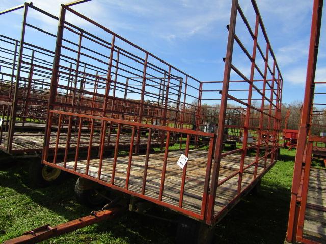 659. 9 X 18 FT. Steel Bale Throw Rack, Fold Down Front, Single Side Door, o