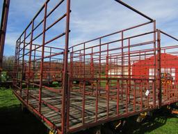 660. 9 X 18 Steel Bale Throw Rack, Single Steel Side Door, on MN 10 Ton Fou