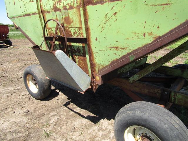 410. Parker Approx. 300 Bushel Gravity Box on Lindsey Four Wheel Wagon, Ext