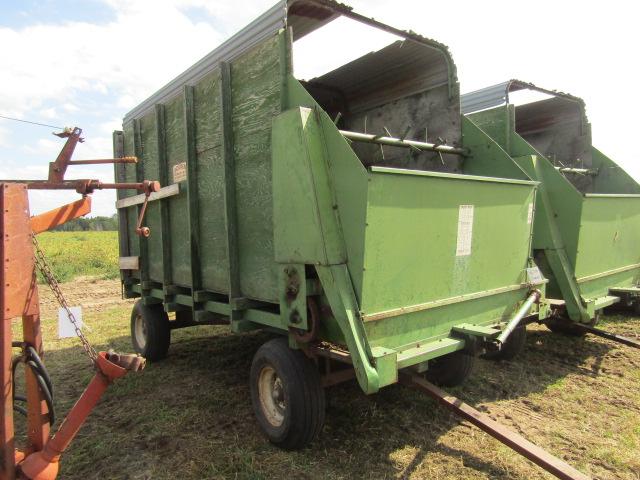 1671. Goeden 14 FT. Forage Box on Harms 4 Wheel Wagon, Ext. Pole, 11L-15 Ti