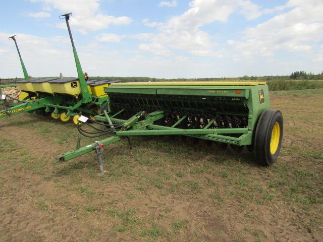 1688. John Deere Model 8350 12 FT. End Wheel Grain Drill, Grass Seeder, 6 I