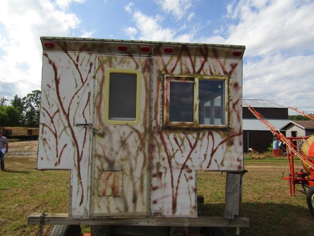 1690. Deer Stand Made From Pickup Camper, Several Windows, Mounted on MN 4