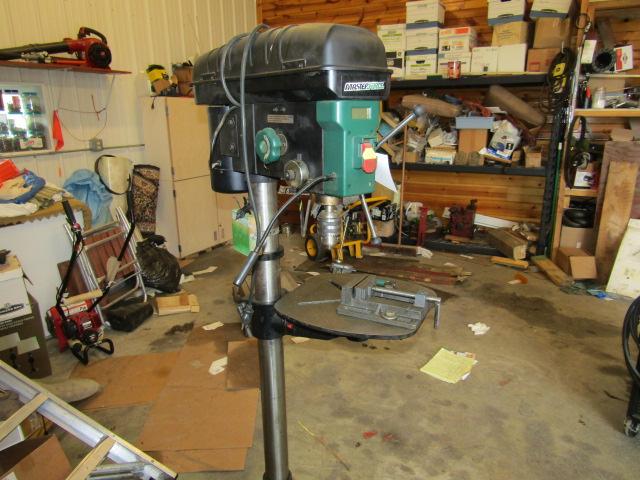 904. Master Force 17 Inch 1 H.P. Drill Press on Adjustable Pedestal Stand,