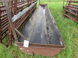 1866. 20 FT. Rubber Belt Feed Bunk with Feed Rail Side