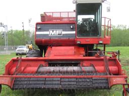 1933-C. Massey Ferguson Model 750 Diesel Combine, 6 Belt Pickup, Straw Chop