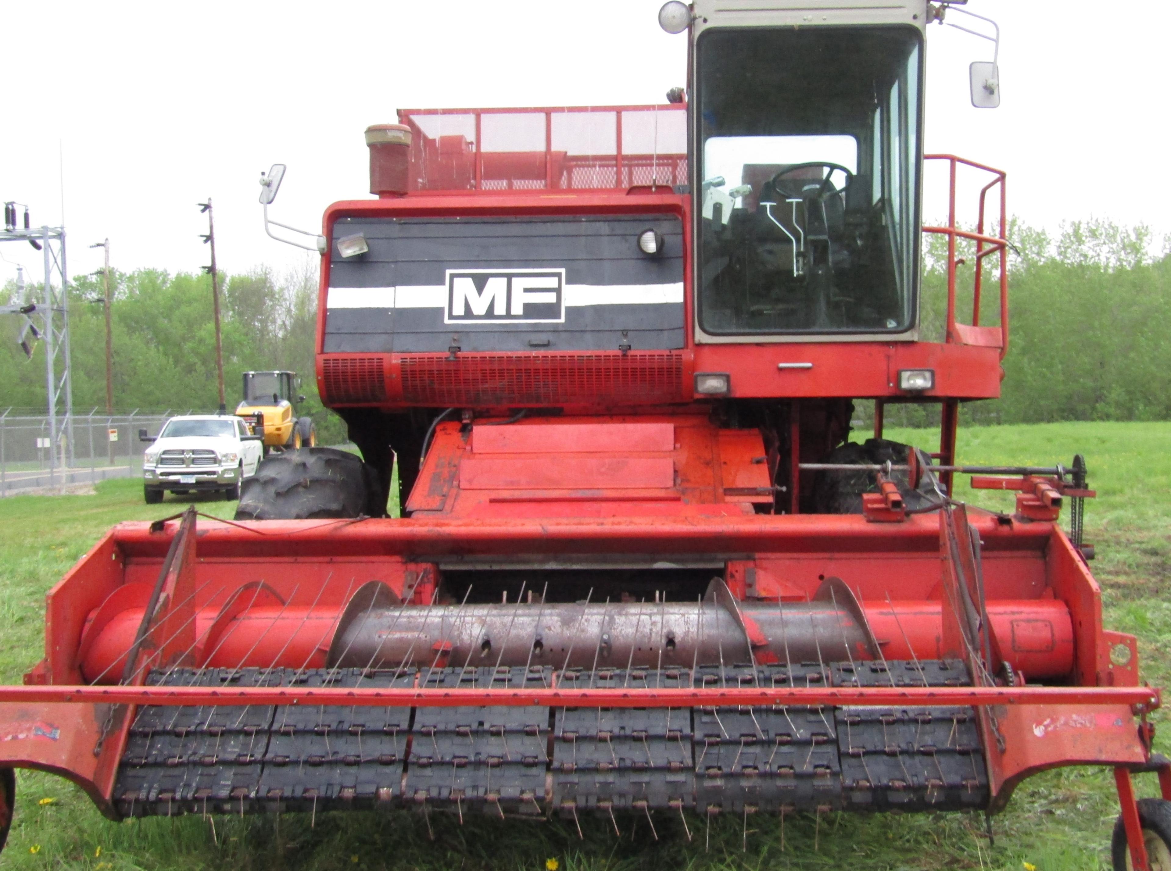 1933-C. Massey Ferguson Model 750 Diesel Combine, 6 Belt Pickup, Straw Chop