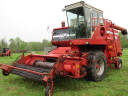 1933-C. Massey Ferguson Model 750 Diesel Combine, 6 Belt Pickup, Straw Chop