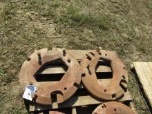 391. PAIR OF IH REAR WHEEL WEIGHTS, YOUR BID IS FOR THE PAIR, ONE MONEY