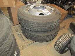 1450. 216-343. (2) UNUSED GOOD YEAR 215-75-17.5 – 16 PLY TIRES ON 8 HOLE TR