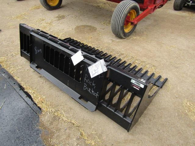 1510. 547-1443, UNUSED LEGENT 72 INCH SKELETON STYLE SKID LOADER ROCK BUCKE