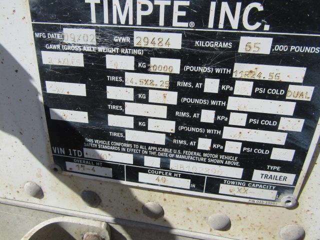1716. 339-679, 2003 TIMPTE HOPPER BOTTOM GRAIN TRAILER, AIR RIDE, NEW BRAKE