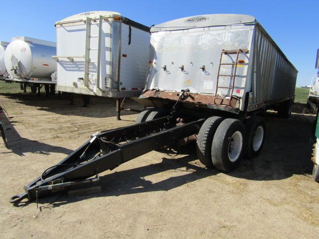 1717. 273-487, SHOP BUILT 42 FT. GRAIN TRAILER WITH DOLLY FOR FARM TRACTOR,