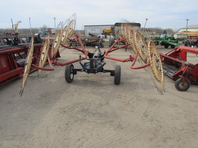 1815. 383-1006, OGDEN 10 WHEEL V RAKE ON CART, TAX / SIGN ST3