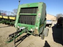 1770. 496-1284. JOHN DEERE 567 NET AND TWINE TIE COVER EDGE ROUND BALER, UP