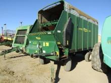 1771. 292-900, BADGER 1050 16 FT. FORAGE BOX ON BADGER TANDEM AXLE WAGON, R