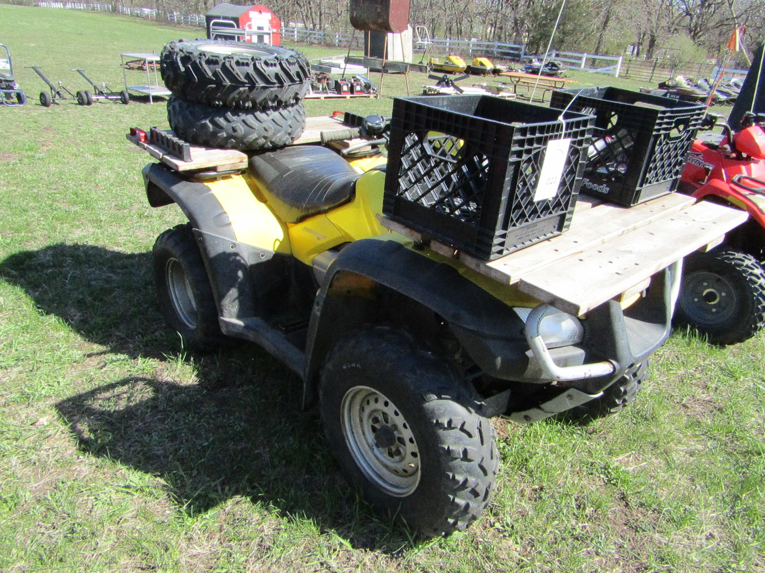 23. 2006 HONDA FOREMAN, 4 X 4, 2 SPARE TIRES, SHOWS 1525 MILES, YOUR BID PL