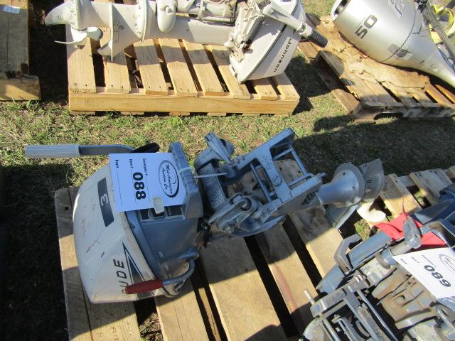 88. EVINRUDE 3 HP OB MOTOR, RUNS