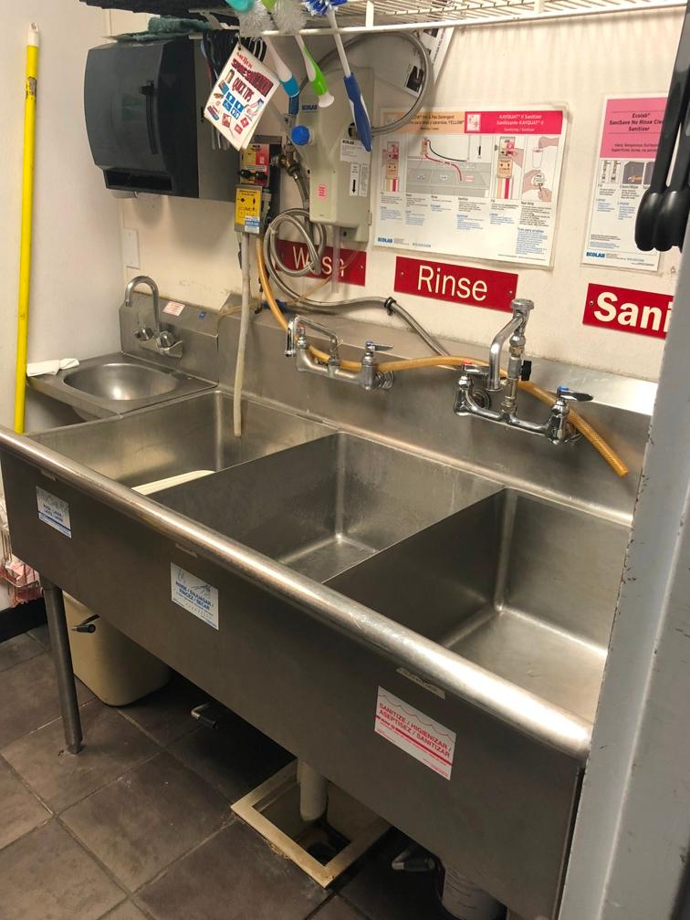 3 bay stainless steel sink