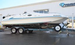 1998 Sea Ray Model: Sundeck 240. VIN:SERV6106E898. Hours: 550. This boat is located in Grand Rapids,