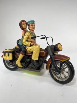 Harley Couple on Bike - Riding Sailor & Girlfriend DŽcor