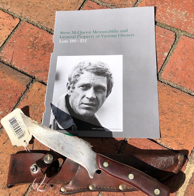 Steve McQueen Bowie Knife. This knife was from Steve's collection and come with complete documentati