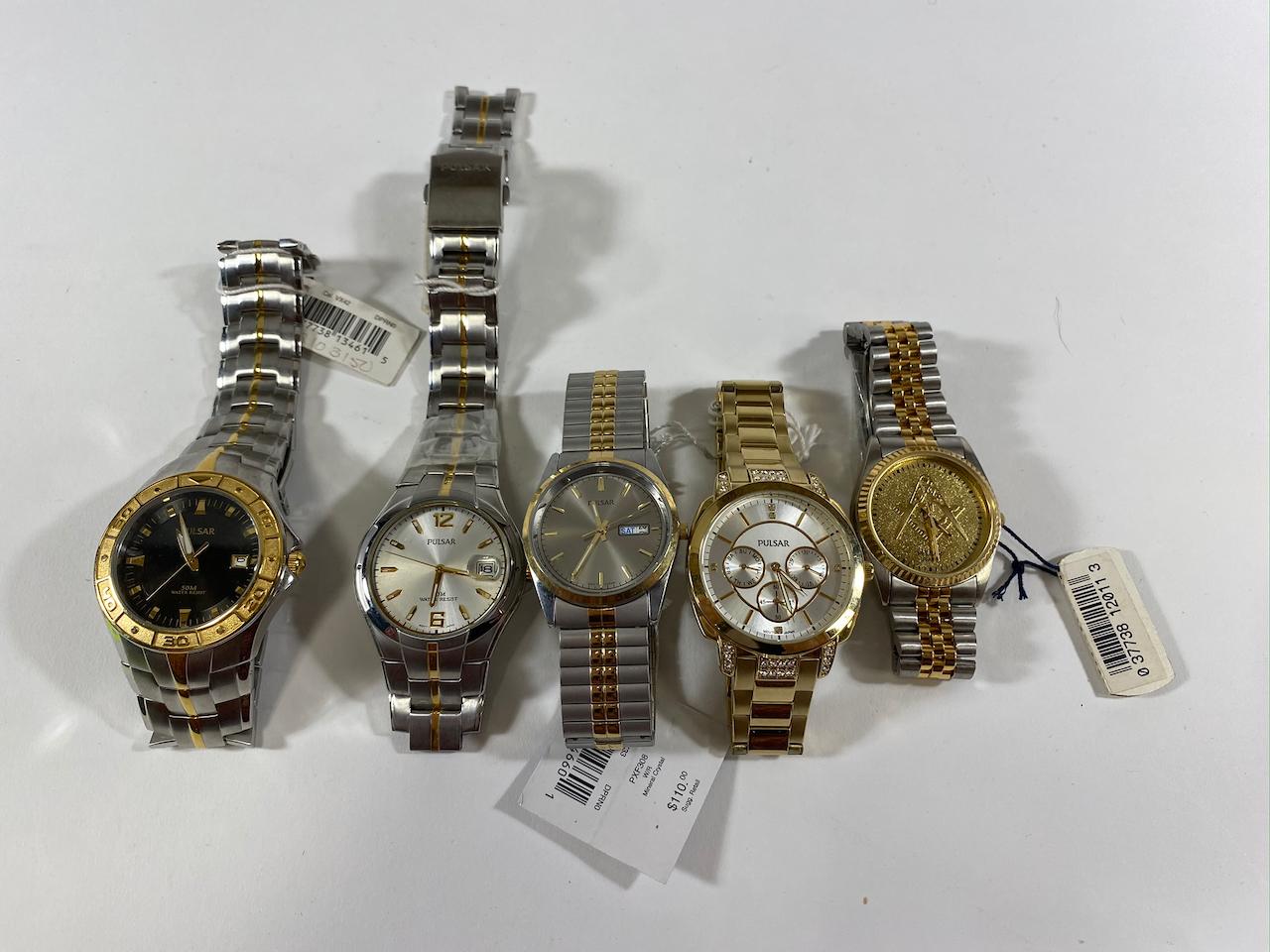 Pulsar Watches, one band broken. Estimated Retail Value of $700.00