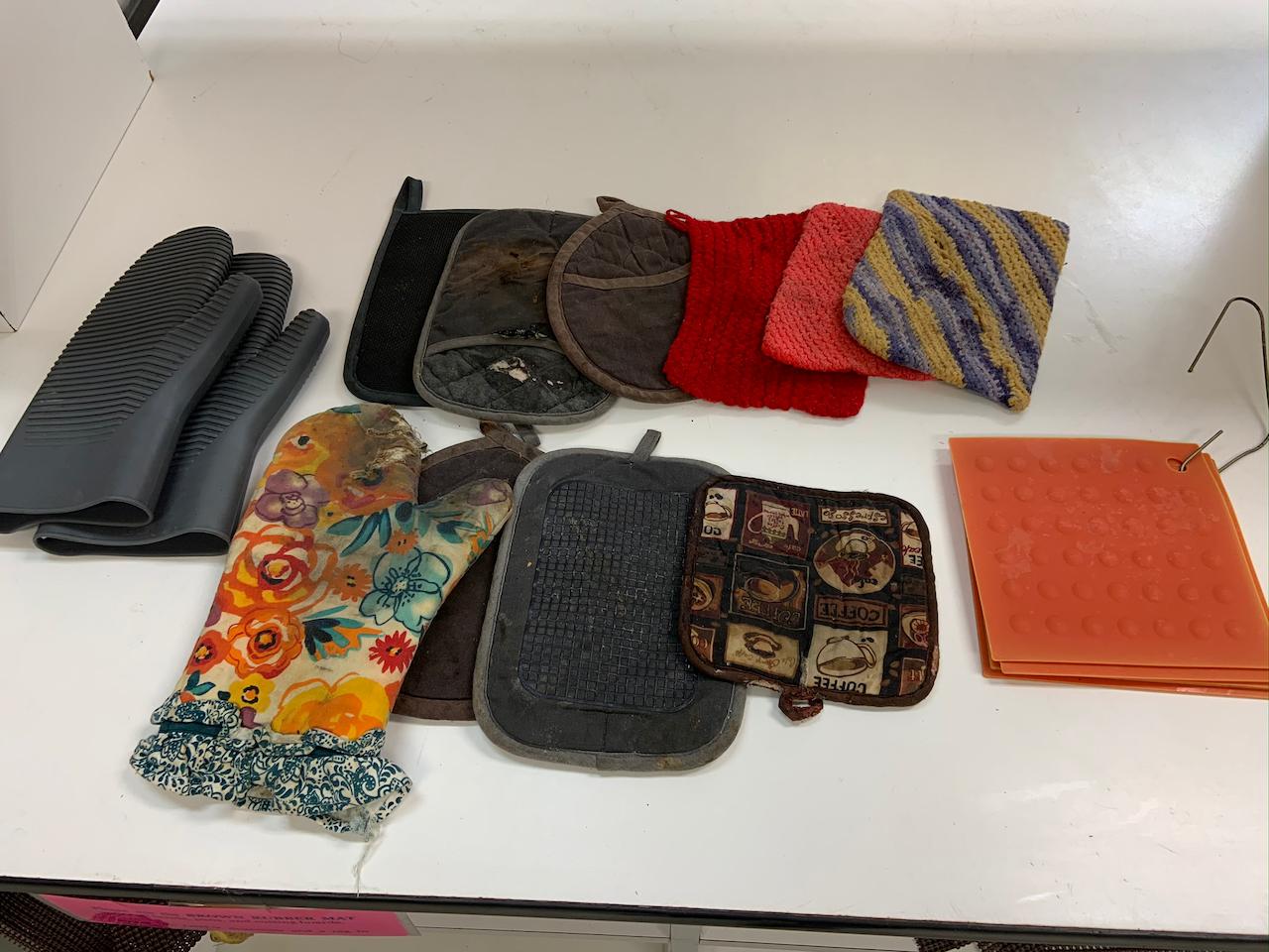 Assorted Mittens and Hot Surface mat