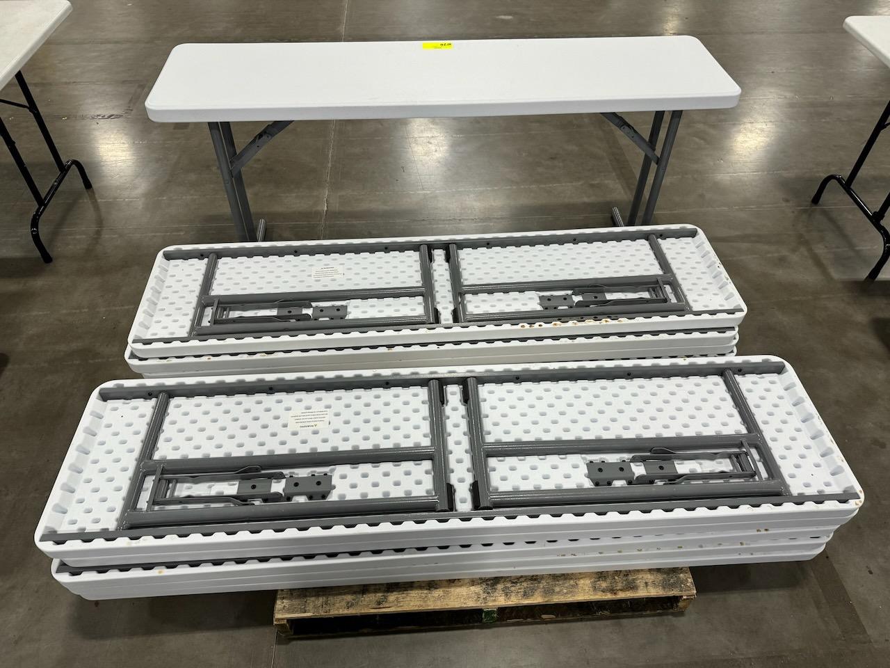 White Top Foldable Tables w/Grey Legs