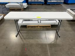White Top Foldable Tables w/Grey Legs