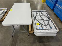 White Top Foldable Tables w/Grey Legs