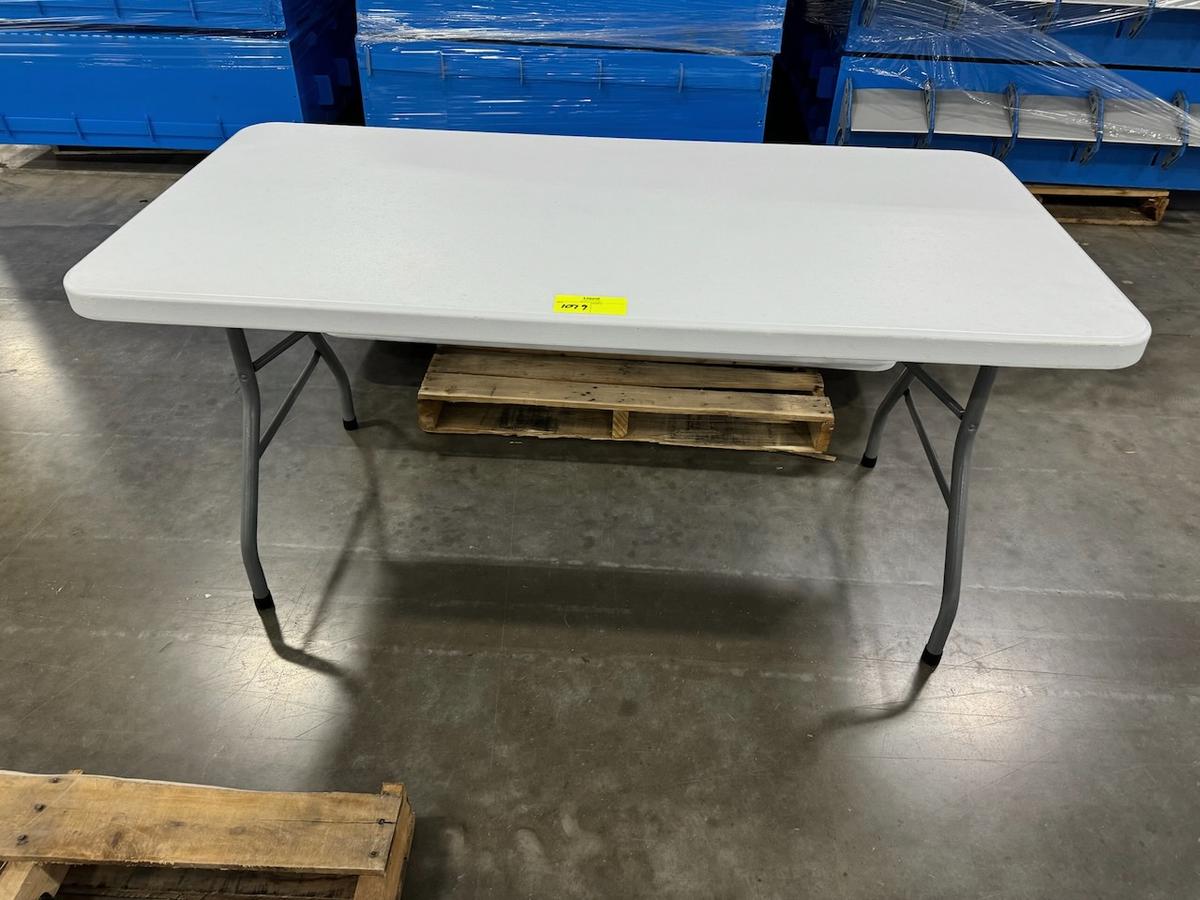 White Top Foldable Tables w/Grey Legs