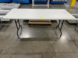White Top Foldable Tables w/Black Legs