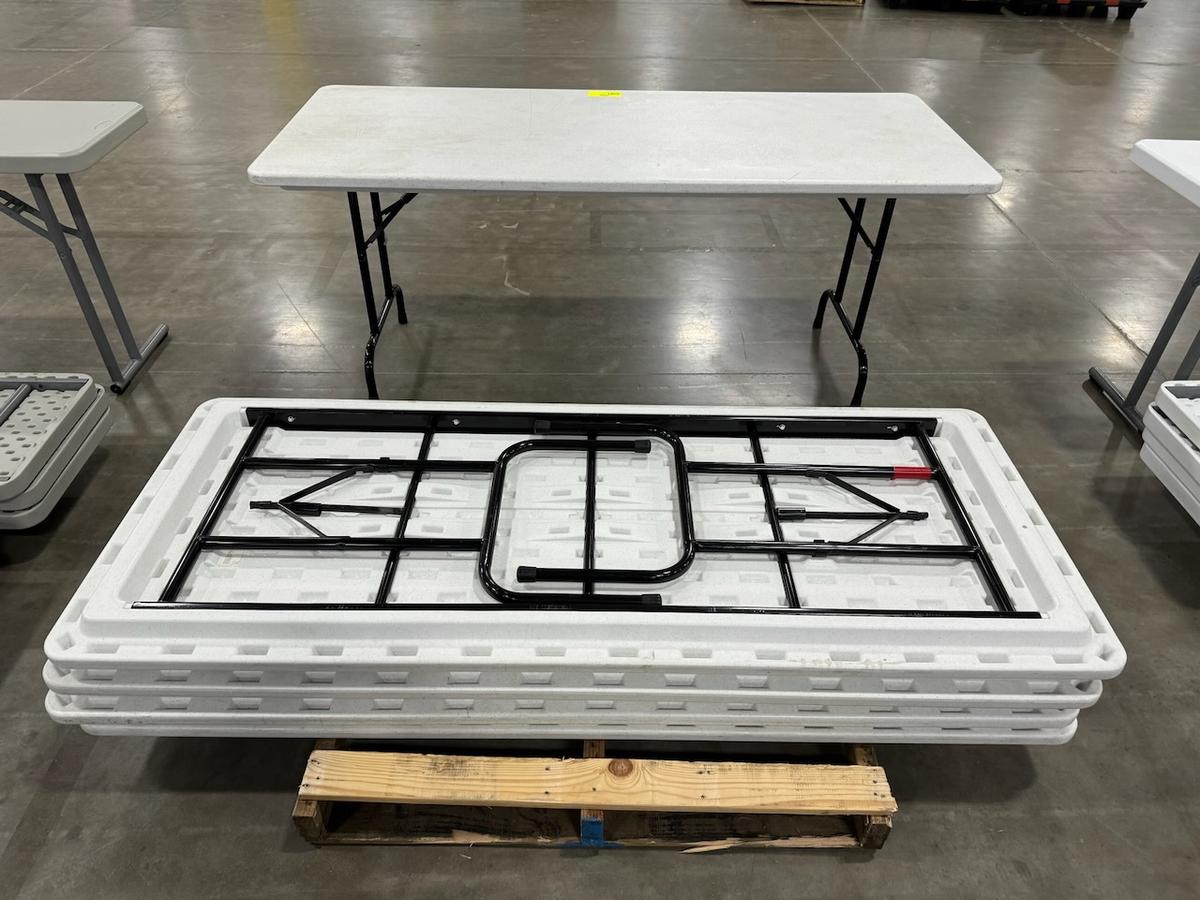 White Top Foldable Tables w/Black Legs