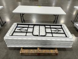 White Top Foldable Tables w/Black Legs